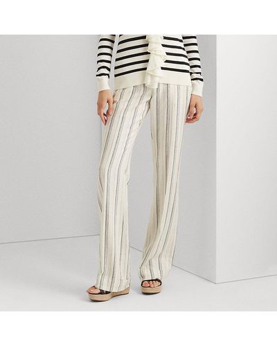 Lauren by Ralph Lauren Ralph Lauren Striped Linen-blend Pant - Natural