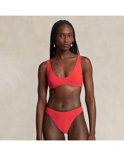 Polo Ralph Lauren Slip da bikini con pony all over - Rosso