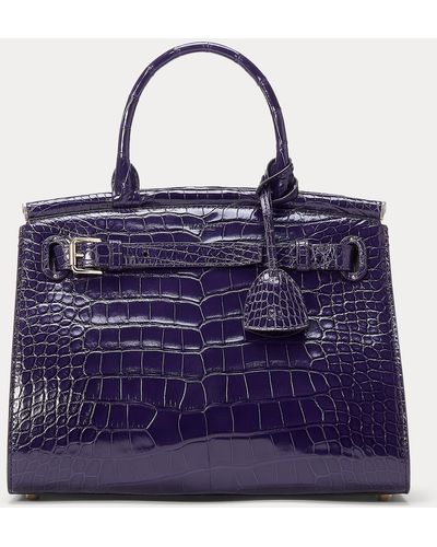 Ralph Lauren Alligator Medium Rl50 Handbag - Purple