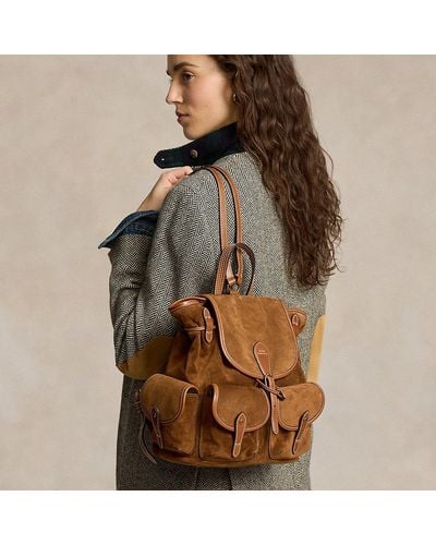 Polo Ralph Lauren Suede Bellport Backpack - Brown
