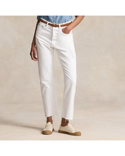 Ralph Lauren Jeans corti Relaxed Straight a vita alta - Bianco
