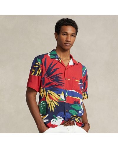 Polo Ralph Lauren Camisa Classic Fit con estampado Hoffman - Rojo