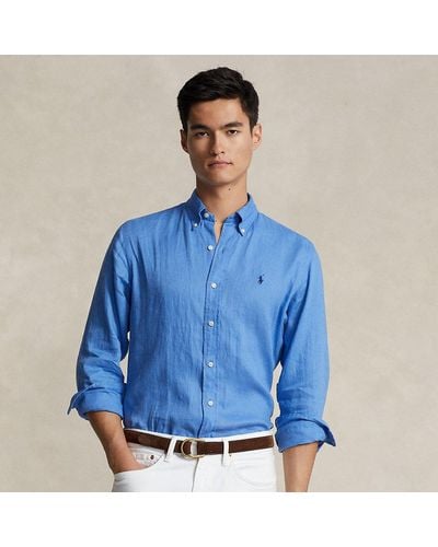Ralph Lauren Camisa de lino Slim Fit - Azul