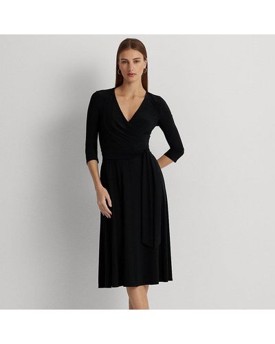 Lauren by Ralph Lauren Ralph Lauren Surplice Jersey Dress - Black