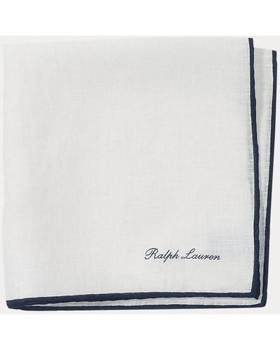 Ralph Lauren Purple Label Pochette en lin à liseré - Blanc