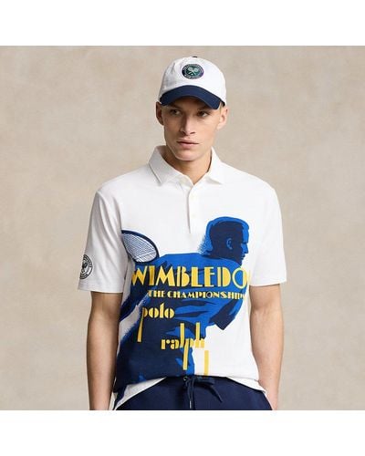 Polo Ralph Lauren Wimbledon Classic Fit Graphic Polo Shirt - Blue