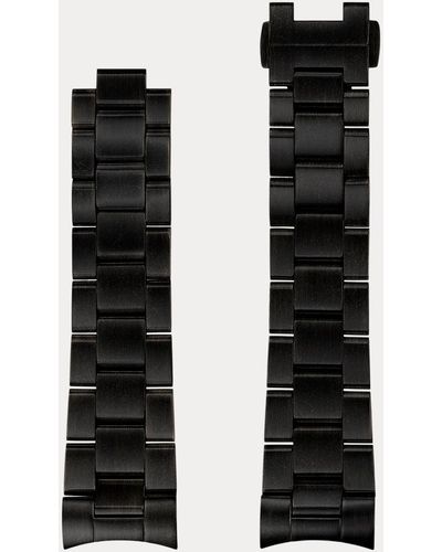 Ralph Lauren 39 Mm Verouderd Zwart Stalen Horlogeband