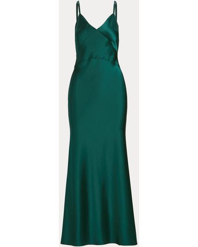 Ralph Lauren Vestido de satén de doble cara - Verde