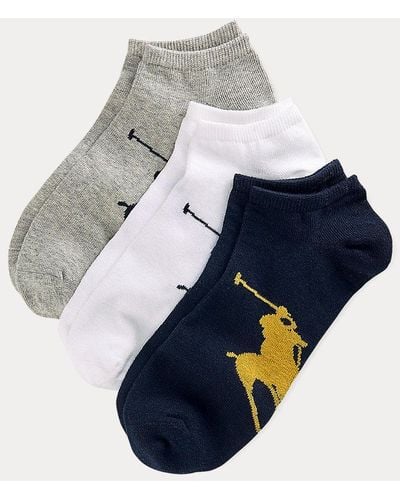 Polo Ralph Lauren Verpakking Van Drie Paar Sokken Met Big Pony - Blauw
