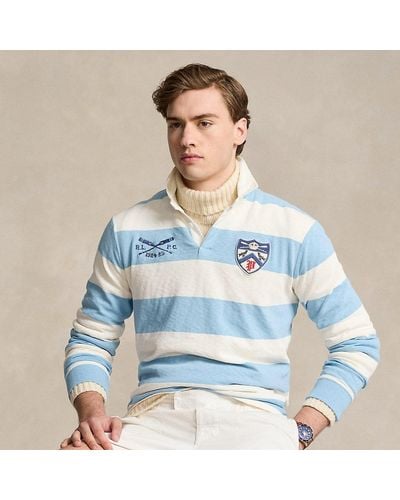 Polo Ralph Lauren Classic Fit Gestreept Jersey Rugbyshirt - Blauw