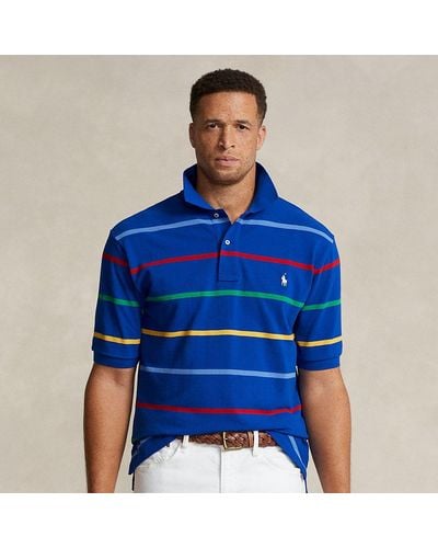 Polo Ralph Lauren Ralph Lauren Striped Mesh Polo Shirt - Blue
