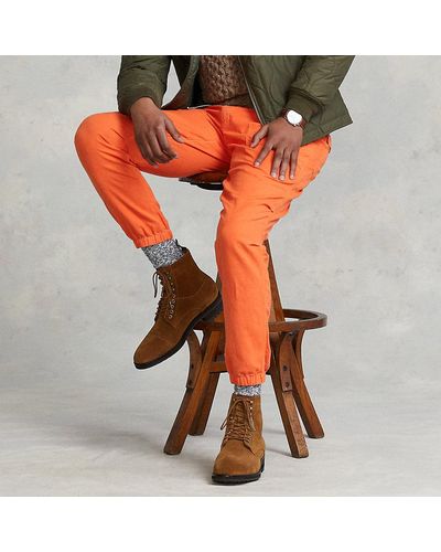 Ralph Lauren Relaxed Fit Linen-cotton Pant - Orange