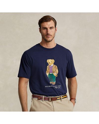 Ralph Lauren Große Größen - Jersey-T-Shirt mit Polo Bear - Blau