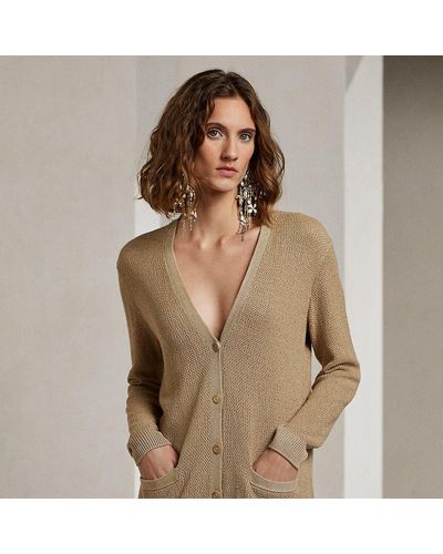 Ralph Lauren Collection Silk Tweed Birdseye Cardigan - Natural