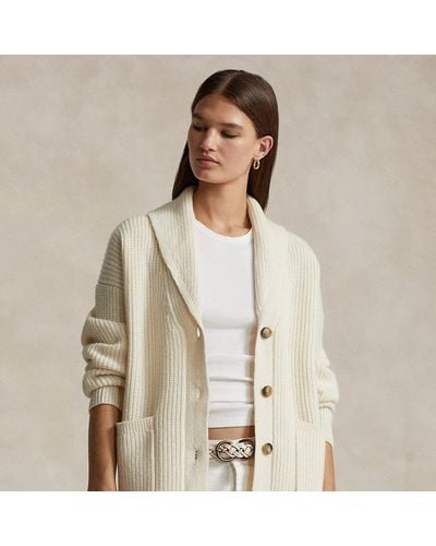 Polo Ralph Lauren Shawl-collar Wool-cashmere Cardigan - Natural