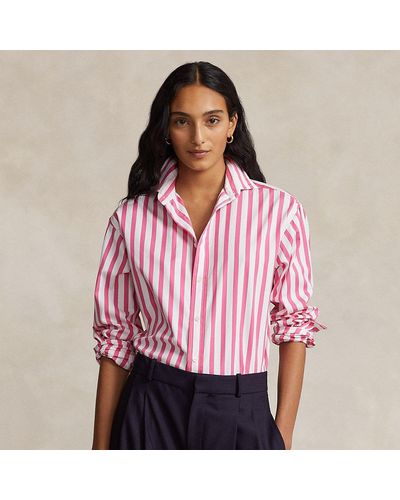 Polo Ralph Lauren Relaxed Fit Striped Cotton Shirt - Red