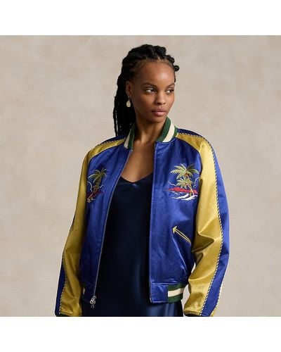 Polo Ralph Lauren Embroidered Bomber Jacket - Blue
