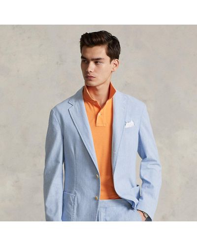 Ralph Lauren Anzugjacke Polo Soft aus Chambray - Blau