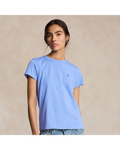 Polo Ralph Lauren Rundhals-T-Shirt aus Baumwolljersey - Blau