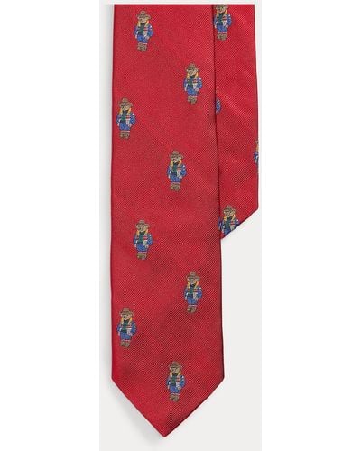 Polo Ralph Lauren Polo Bear Silk Repp Tie - Red