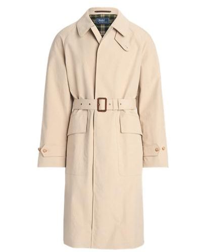 Polo Ralph Lauren Bonded Cotton Belted Topcoat - Natural