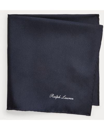 Ralph Lauren Purple Label Silk Pocket Square - Blue