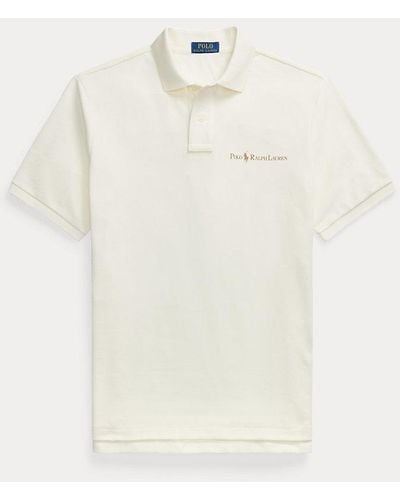Polo Ralph Lauren Classic Fit Logo Mesh Polo Shirt - White