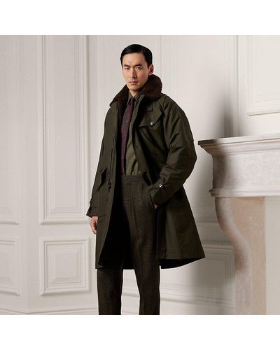 Ralph Lauren Purple Label Ralph Lauren Shearling-lined Cotton-blend Coat - Black