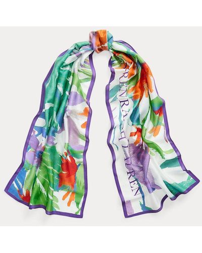 Lauren by Ralph Lauren Emily Floral Wrap Scarf - Blue