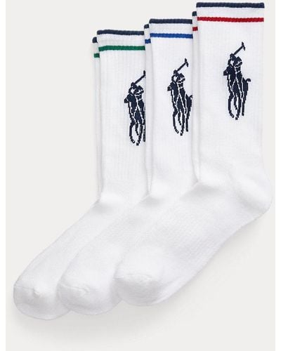 Polo Ralph Lauren Big Pony Athletic Crew Sock 3-pack - White