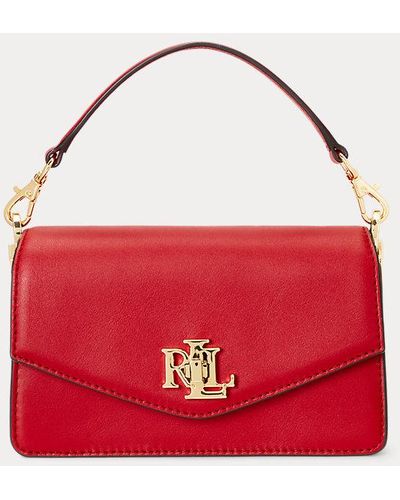 Lauren by Ralph Lauren Leather Small Tayler Crossbody Bag - Red