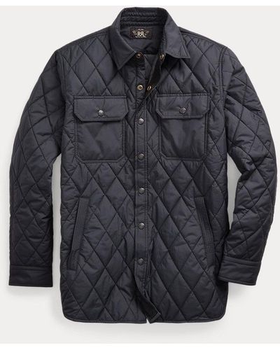 RRL Quilted Shirt Jacket - Blue