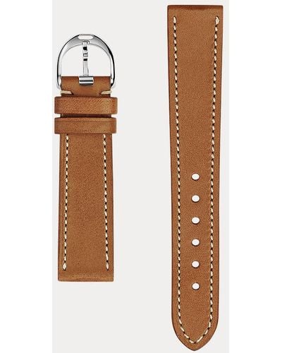 Ralph Lauren Rl888 38 Mm Calfskin Watch Strap - Brown