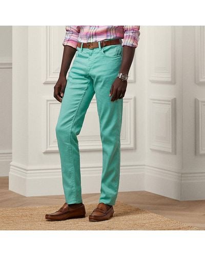 Ralph Lauren Purple Label Slim Fit Stretch Linen-cotton Jean - Blue