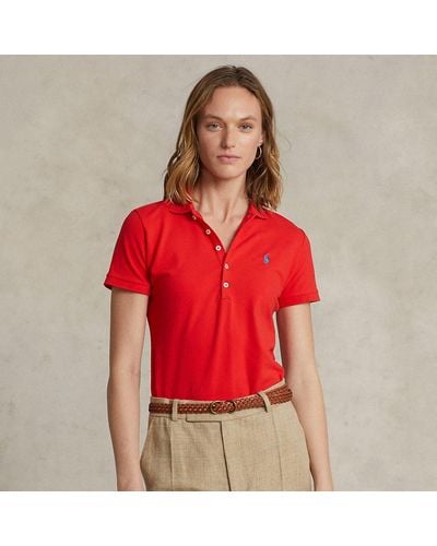 Polo Ralph Lauren Slim-Fit Stretch-Poloshirt - Rot