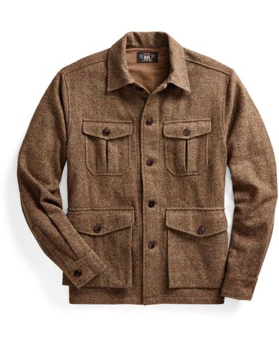 Ralph Lauren Wool-blend Tweed Overshirt - Brown