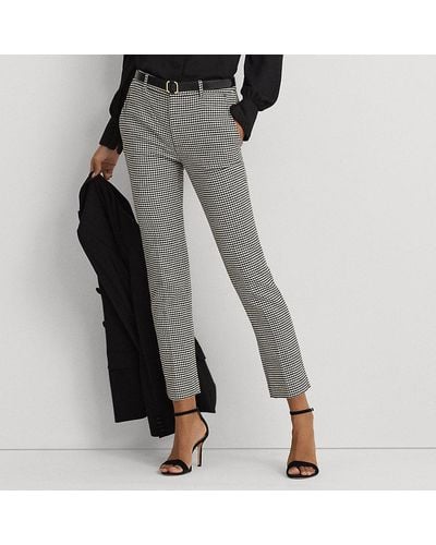 Lauren by Ralph Lauren Ralph Lauren Houndstooth Twill Cropped Pant - Gray