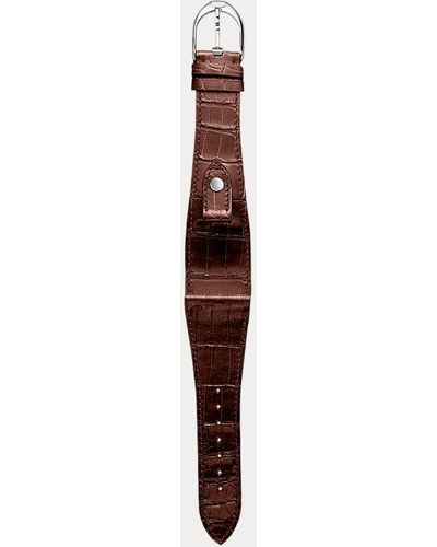 Ralph Lauren Bracelet grande montre Stirrup alligator - Blanc