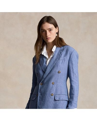Polo Ralph Lauren Blazer in lino a doppio petto - Blu