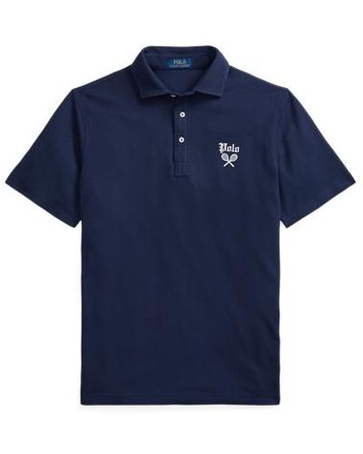 Polo Ralph Lauren Classic Fit Tennis-crest Mesh Polo Shirt - Blue