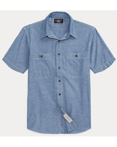 RRL Camicia in chambray indaco - Blu