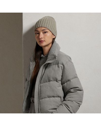 Ralph Lauren Collection Landen Glen Plaid Wool Down Jacket - Grey