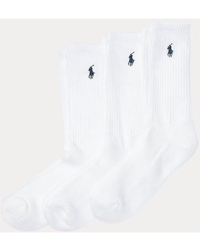 Polo Ralph Lauren Athletic Crew Sock Three-pack - White