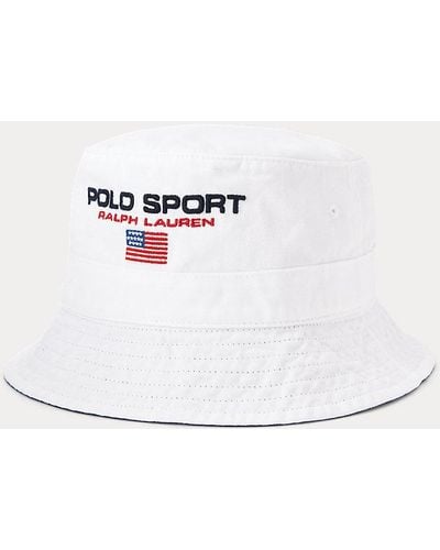 Polo Ralph Lauren Cappellino bob Polo Sport in chino - Bianco