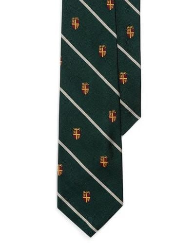 Polo Ralph Lauren Striped Silk Repp Club Tie - Green