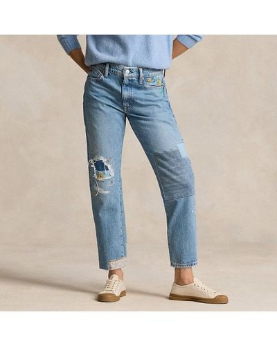Ralph Lauren Patchwork Relaxed Tapered Jean - Blue