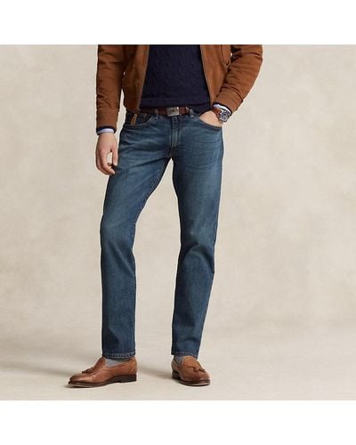 Polo Ralph Lauren Varick Slim Fit Rechte Jeans Met Stretch - Blauw