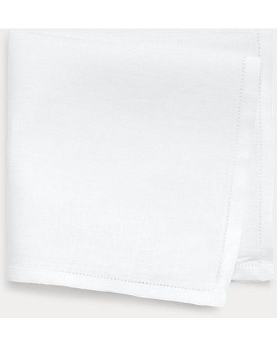 Polo Ralph Lauren Pañuelo cuadrado de bolsillo de lino - Blanco