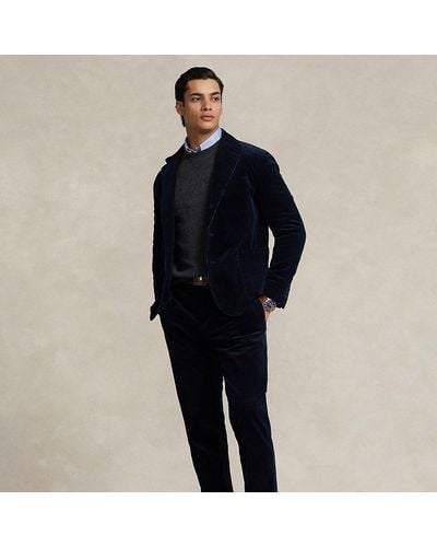 Polo Ralph Lauren Anzughose aus Stretch-Kordsamt - Blau