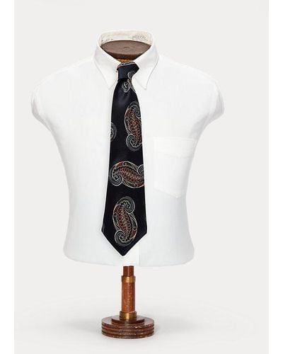 RRL Krawatte aus Seidenjacquard - Weiß